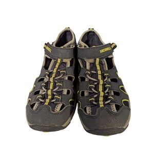 Merrell Sandals Boys Size 5M Leather Hydro H20 Hiker Sport Navy Green Outdoors